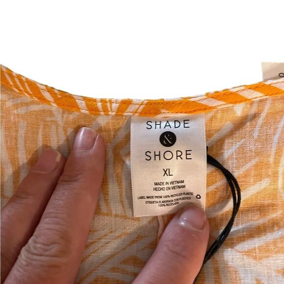 NWT Shade&Shore BEACH OUTFIT Set Women XL Boho Orange Crop Front Tie Lightweight - Picture 8 of 14